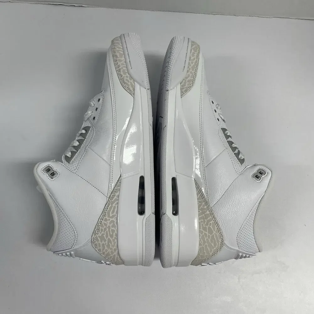 Air Jordan 3 Retro 'Pure Money' 2025 CT8532 111 Size 13 White Leather Sneakers